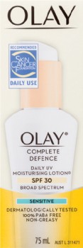 Olay-Complete-Defence-SPF30-Moisturising-Sensitive-Lotion-75mL on sale