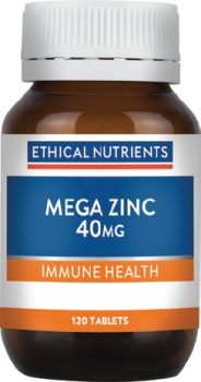 Ethical-Nutrients-Mega-Zinc-40mg-120-Tablets on sale