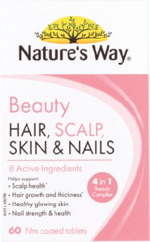 Natures-Way-Beauty-Hair-Scalp-Skin-Nails-60-Tablets on sale