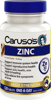 Carusos-Zinc-30mg-120-Tablets on sale