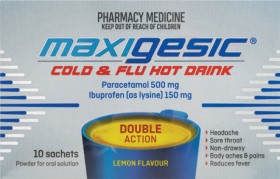 Maxigesic-Cold-and-Flu-Hot-Drink-10-Sachets on sale