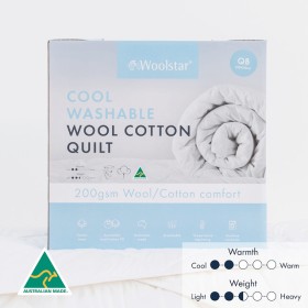 Cool-200gsm-Washable-Australian-Wool-Cotton-Quilt-by-Woolstar on sale