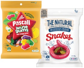 The-Natural-Confectionery-Co-Pascall-or-Sour-Patch-Kids-Bags-150300g-Selected-Varieties on sale