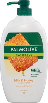 Palmolive-Naturals-Shower-Gel-or-Milk-1-Litre-Selected-Varieties on sale