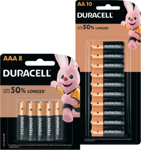 Duracell-Coppertop-Batteries-AA-10-Pack-or-AAA-8-Pack on sale
