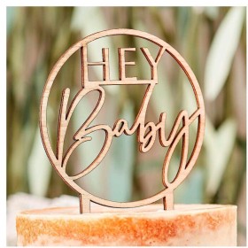 Ginger-Ray-Botanical-Baby-Shower-Hey-Baby-Cake-Topper on sale