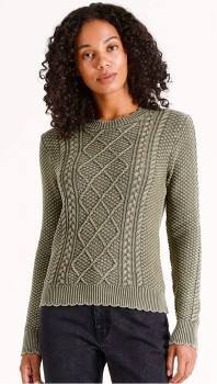 Grab-Washed-Cable-Knit-Jumper-Brown on sale