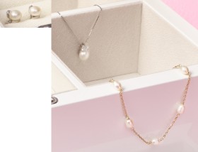 Pure-Elements-Dainty-Bracelet-Cherish-Pearl-Necklace-and-Earring-Gift-Box-Set on sale