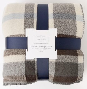 Heritage-Winter-Check-Sherpa-Blanket on sale