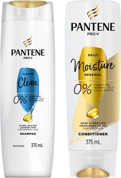Pantene-Pro-V-Classic-Clean-Shampoo-or-Pro-V-Daily-Moisture-Renewal-Conditioner-375ml on sale