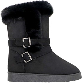 Grosby-Womens-Boot-Slippers-Black on sale