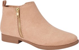me-Ankle-Zip-Boots-Beige on sale