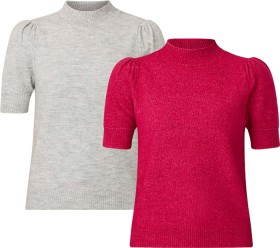 me-Womens-Puff-Sleeve-Fine-Gauge-Knit-Tops on sale