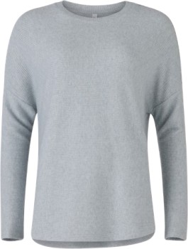 me-Womens-Long-Sleeve-Rib-Knit-Top-Grey on sale