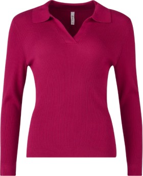 me-Womens-Collared-True-Knit-Top-Red on sale