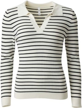 me-Womens-Collared-True-Knit-Top-WhiteGreen on sale