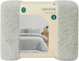 Openook-Teddy-Fleece-Quilt-Cover-Set-Queen-Light-Grey on sale