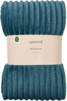 Openook-Rib-Blankets-Dark-Teal-Queen on sale