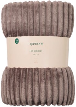 Openook-Rib-Blankets-Grey-Queen on sale