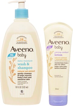 40-off-Aveeno-Baby-Daily-Moisture-Lightly-Scented-Sensitive-Wash-Shampoo-532ml-or-Calming-Comfort-Sensitive-Moisturising-Lotion-226ml on sale