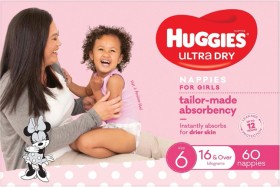 Huggies-60-Pack-Ultra-Dry-Nappies-Girls-Size-6-16-kg on sale