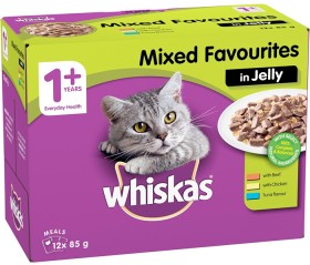 Whiskas-12-Pack-Mixed-Favourites-Cat-Food-Pouch-Varieties-85g on sale