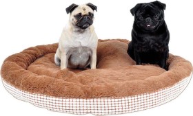 Round-Faux-Fur-Dog-Bed on sale