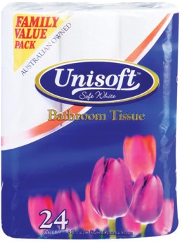 Unisoft-Bathroom-Tissue-24-Pack-2-Ply-180-Sheets on sale