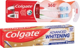 Colgate-Advanced-Whitening-Toothpaste-120-200g-Colgate-360-Optic-White-Toothbrush-2-Value-Pack-or-Mint-Waxed-Dental-Floss-100m-Selected-Varieties on sale