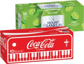 CocaCola-Sprite-Fanta-or-Mount-Franklin-10x375mL-Selected-Varieties on sale