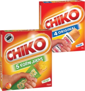 Chiko-Original-Rolls-4-Pack-or-Corn-Jacks-5-Pack on sale