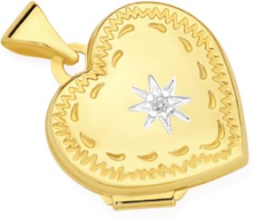 9ct-Gold-Two-Tone-15mm-Diamond-Set-Engraved-Edge-Locket on sale