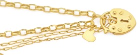 9ct-Gold-19cm-Hollow-Belcher-Padlock-Bracelet on sale