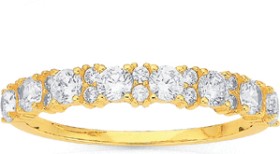 9ct-Gold-Cubic-Zirconia-Anniversary-Band on sale