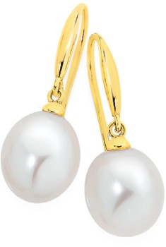 9ct-Gold-Pearl-Drop-Earrings on sale