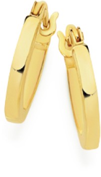 9ct-Gold-2x10mm-Squared-Tube-Hoop-Earrings on sale