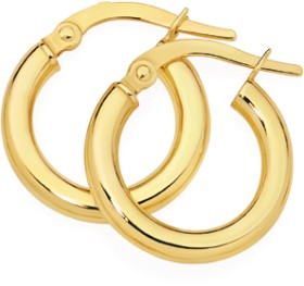 9ct-Gold-25x10mm-Polished-Hoop-Earrings on sale