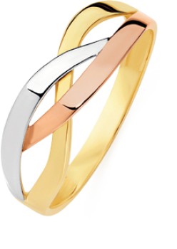 9ct-Gold-Tri-Tone-Multi-Wave-Ring on sale
