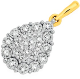 9ct-Two-Tone-Gold-Diamond-Pear-Shaped-Pendant on sale