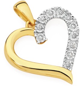 9ct-Gold-Diamond-Open-Heart-Pendant on sale