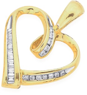 9ct-Gold-Diamond-Heart-Pendant on sale