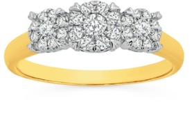 9ct-Gold-Diamond-Trilogy-Ring on sale