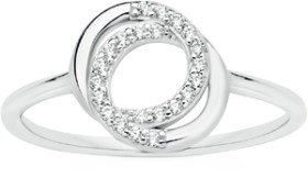 Sterling-Silver-Cubic-Zirconia-Soulmates-Interlock-Circle-Ring on sale