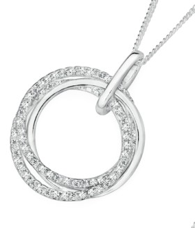 Sterling-Silver-Cubic-Zirconia-Circles-in-Time-Pendant on sale