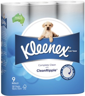 Kleenex-Complete-Clean-Toilet-Tissue-9-Pack on sale