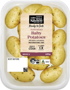 Coles-Kitchen-Baby-Potatoes-with-Herb-Butter-400g on sale