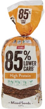 Coles-85-Lower-Carb-High-Protein-Loaf-500g on sale