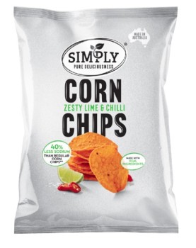NEW-Simply-Zesty-Lime-Chilli-Corn-Chips-130g on sale