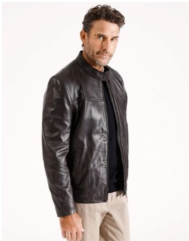Reserve-Stand-Collar-Genuine-Leather-Jacket on sale