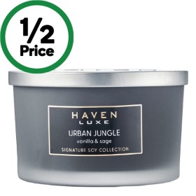 Haven-Lux-Soy-Candle-3-Wick-Urban-Jungle on sale